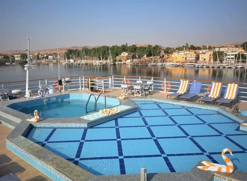 Sun deck of the Radamis I Nile Cruise Nile cruise
